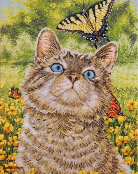 Buttercup Cat 45397 / Котёнок, бабочка, лютики