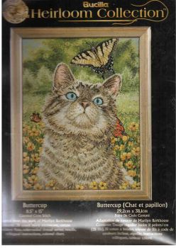 Buttercup Cat 45397 / Котёнок, бабочка, лютики
