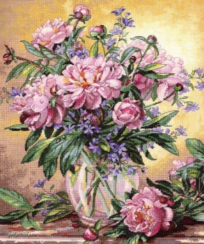 Peonies and Canterbury Bells 35211 / Пионы и колокольчики