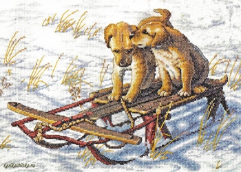 Sled Dogs 70-08852 / Два щенка на санках