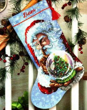 Santas Snow Globe Stocking 70-08985 / Сапожок Снежный шар Санты