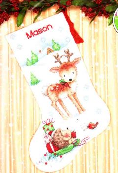 Reindeer Hedgehog Christmas Stocking 70-08978 / Новогодний сапожок Олень и Ёжик