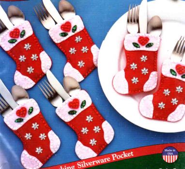 Stocking Holders Silverware Pocket 5353 / Карманы в виде сапожков держателей для сервировки стола