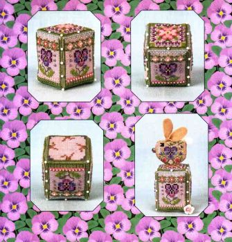 Pansy Rose Cube & Embellishments JN322 / Кролик и кубик с анютиными глазками  (схемы и составляющие)
