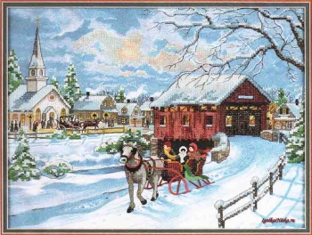 Covered bridge in winter 3215 / Зимний мост