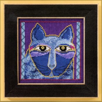Wild Blue Cat LB30-5102 / Дикая Голубая кошка (на льне)