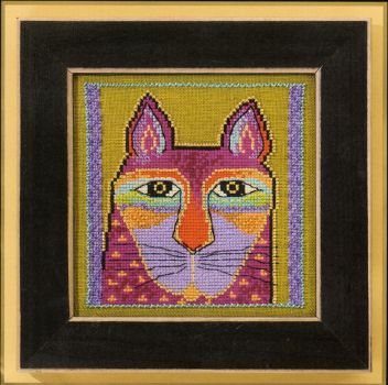 Wild Pink Cat LB30-5103 / Дикая Розовая кошка (на льне)