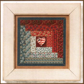 Log Cabin Quilt MH14-1203 / Стеганое одеяло из бревенчатой хижины