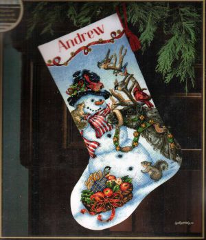 Snowman Gathering Stocking 70-08866 / Сапожок Совещание со Снеговиком