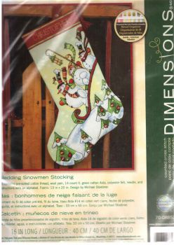 Sledding Snowmen Stocking 70-08853 / Сапожок Снеговик на Санках
