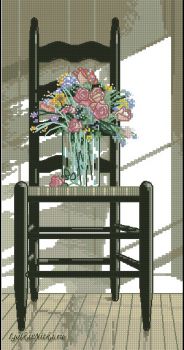 Chair with Flowers 35146 / Стул с цветами