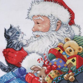 Santa With Kitten 5977 / Санта с Котёнком