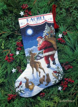 Santa s Arrival Stocking 8683 / Сапожок Приезд Санты