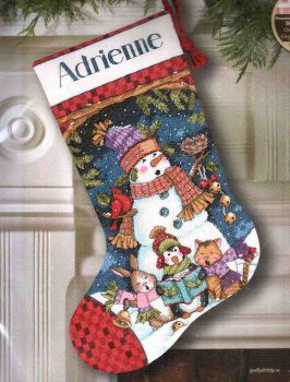 Cute Carolers Stocking 8751 / Сапожок Милые Колядники