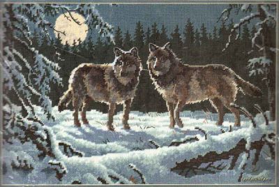 Moonrise Wolves 12153 / Волки в Ночи