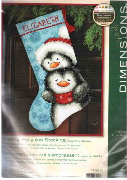 Hugging Penguins Stocking 71-09144 / Сапожок Обнимающиеся Пингвины