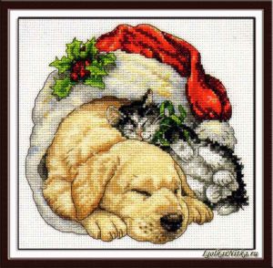 Christmas Morning Pets 08826 / Домашние питомцы рождественским утром