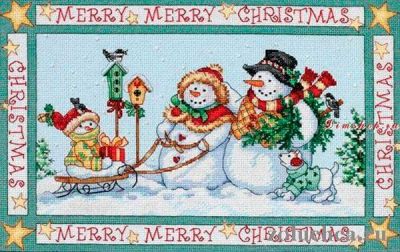 Snow Family Christmas 08760 / Семейное рождество снеговиков