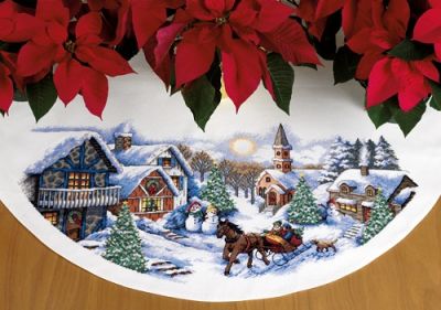 Sleigh Ride Tree Skirt 70-08830 / Юбка под елку Катание на санях