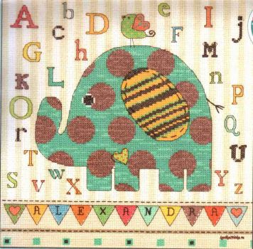 Baby Elephant ABC 70-73988 / Детская метрика Малыш слоник АВС