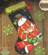 Snowman and Bear Stocking 71-09151 / Сапожок Снеговичок и медвежонок