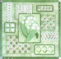 Lily of the Valley Collage  FB44 SG027 / Коллаж из ландыша (с основой)