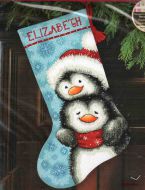 Hugging Penguins Stocking 71-09144 / Сапожок Обнимающиеся Пингвины