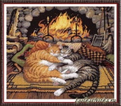 All Burned Out Cats 72-120007 / Коты у камина